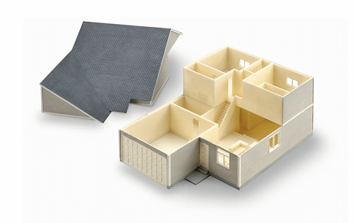ABS-M30 alapanyagból 3D nyomtatott építészeti koncepció modell